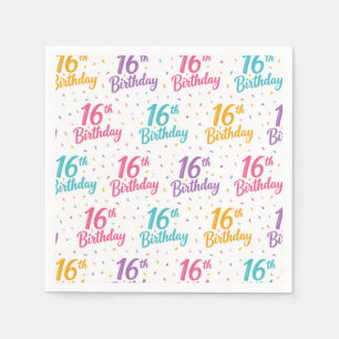 Serviettes en papier pour les 16 ans, serviette po