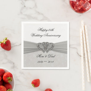 Serviettes en papier pour les 25 ans de mariage en