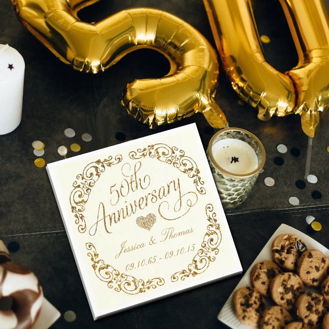 Serviettes en papier pour les 50 ans de mariage (Créateur téléchargé)