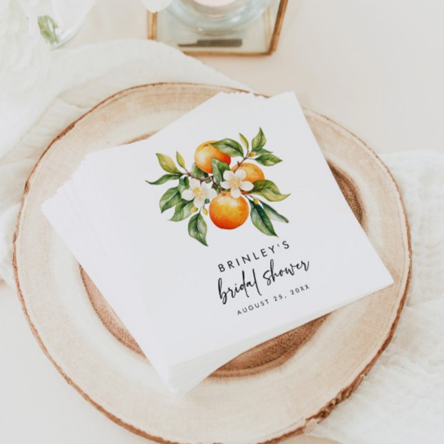 Serviettes en papier pour mariage Citrus Orange Ma (Créateur téléchargé)