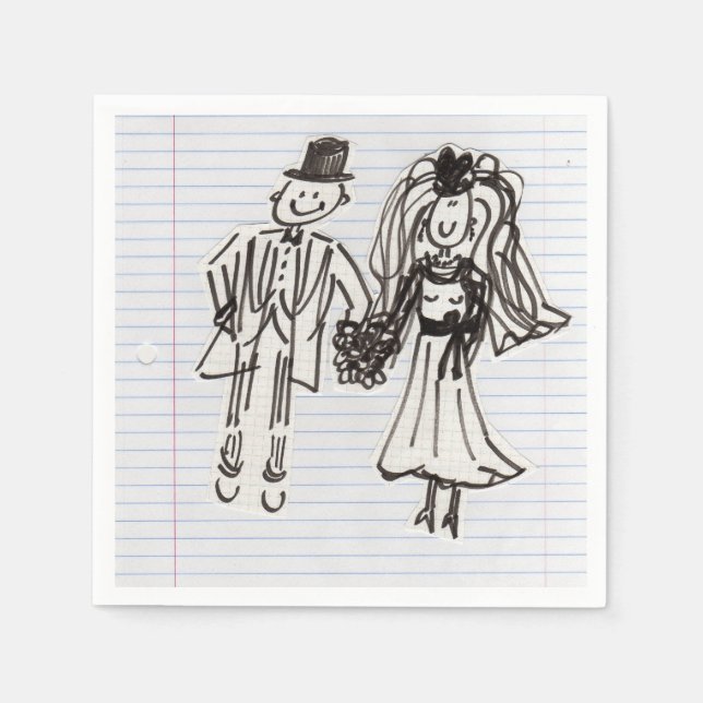Serviettes en papier pour mariée/chambre (Devant)