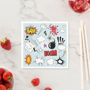 Serviettes en papier pour symboles de bande dessin
