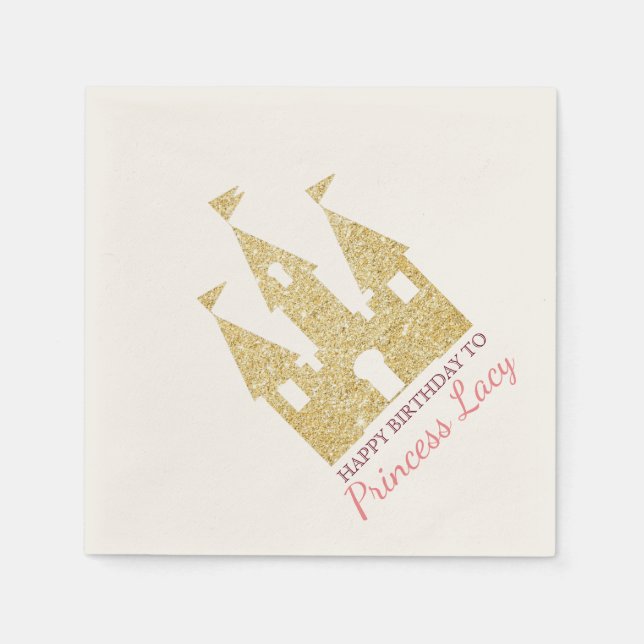 Serviettes En Papier Princess Castle Anniversaire (Devant)