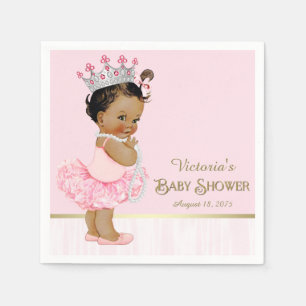 Serviettes En Papier Princesse Ballerine Ethnique Rose Or Fête Prénatal