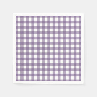 Serviettes En Papier Purple et blanc En vichy Motif