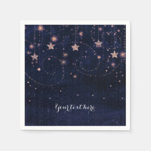 Serviettes En Papier Purple & Gold Starry Celestial Whimsical Party