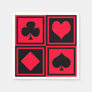 Serviettes En Papier Quatre costumes de carte
