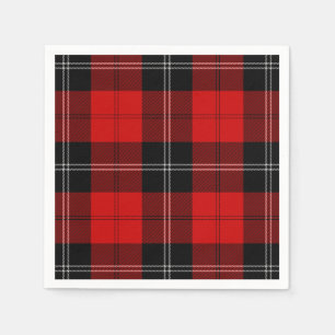Serviettes En Papier Ramsay tartan rouge noir plaid