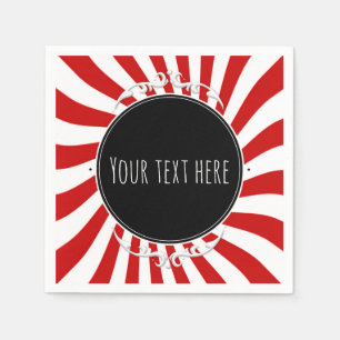 Serviettes En Papier Red & White Whimsun Fun Stripes Party