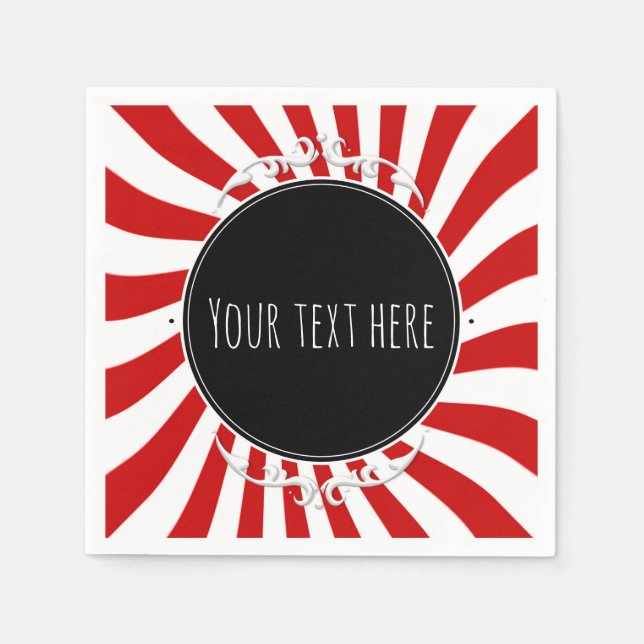 Serviettes En Papier Red & White Whimsun Fun Stripes Party (Devant)