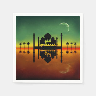 Serviettes En Papier Réflexion nocturne de l'Aïd Moubarak