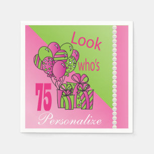 Serviettes En Papier Regardez qui a 75 ans   Anniversaire 75 ans