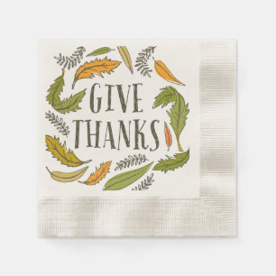 Serviettes En Papier Remerciements Remerciements à Thanksgiving Napkin