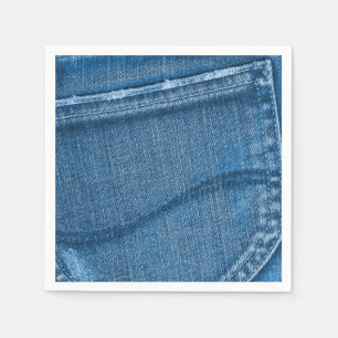 Serviettes En Papier Retro Blue Denim Texture