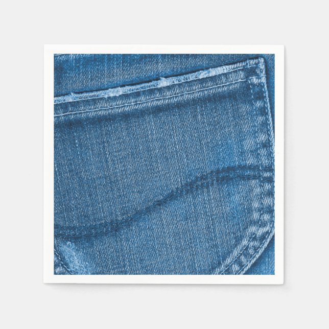 Serviettes En Papier Retro Blue Denim Texture (Devant)