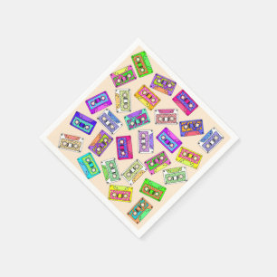 Serviettes En Papier Rétro enregistreurs à cassettes modelés des ann