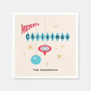 Serviettes En Papier Rétro Noël des ornements I de style des années
