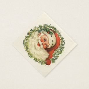 Serviettes En Papier Rétro Noël potelé mignon de vacances de guirlan