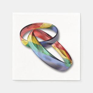 Serviettes En Papier Rings de Rainbow Wedding pour l'Equality