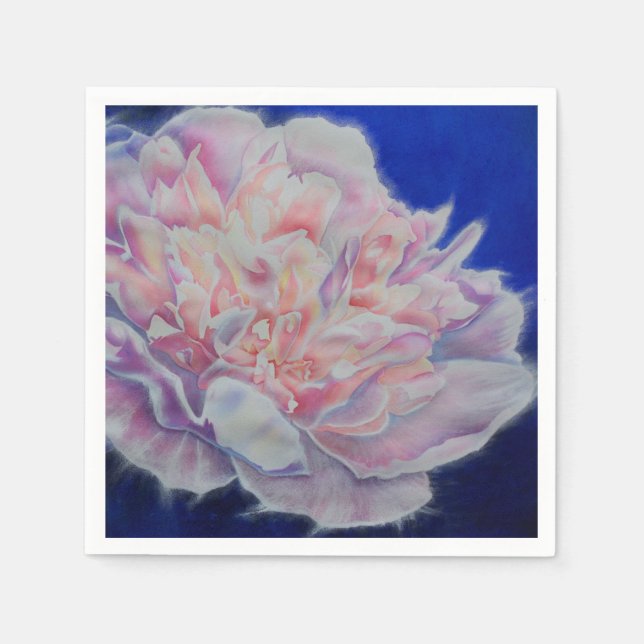 Serviettes En Papier Romantique élégant tableau rose bleu pastel (Devant)