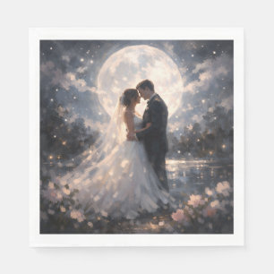Serviettes en papier romantiques pour mariage au c