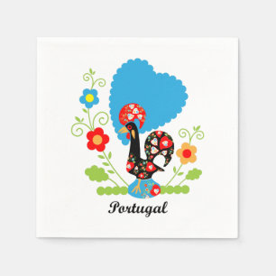 Serviettes En Papier Rooster portugais de la chance
