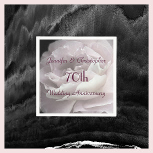 Serviettes en papier rose, 70e anniversaire de Mar