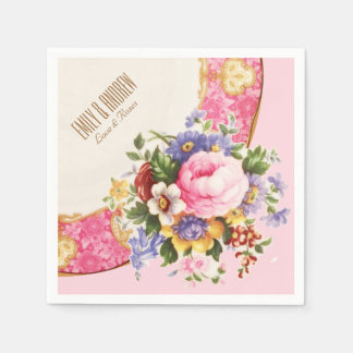 Serviettes En Papier Rose anglais victorien Garden Party Napkins