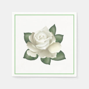 Serviettes en papier - Rose blanc vintage