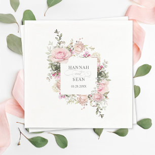 Serviettes En Papier Rose d'été Jardin Floral Mariage