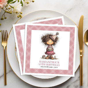 Serviettes en papier rose drôles et originales pou