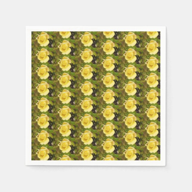 Serviettes en papier rose jaune (Devant)