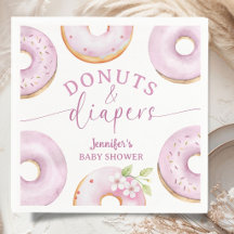 Serviettes en papier rose pour Baby Shower fille D