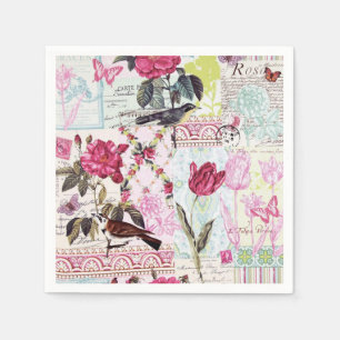 Serviettes En Papier Rose rose de belle
