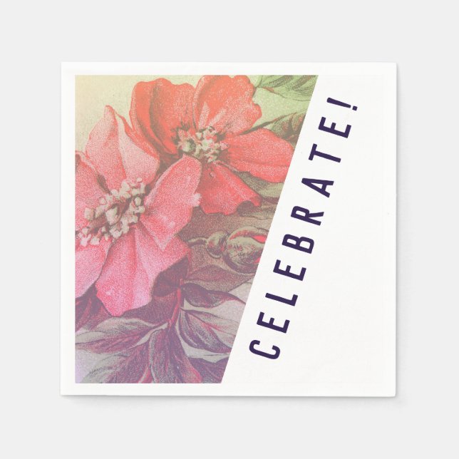 Serviettes En Papier Rose vintage Napkin (Devant)