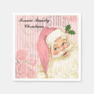 Serviettes En Papier Roses Monogramme Saint Nicolas Victorien Vintage R