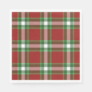 Serviettes En Papier Rouge Vert blanc Cool Rouge Lumberjack Plaid Motif