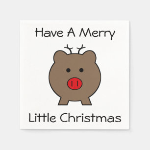 Serviettes En Papier Roy le cochon de Noël