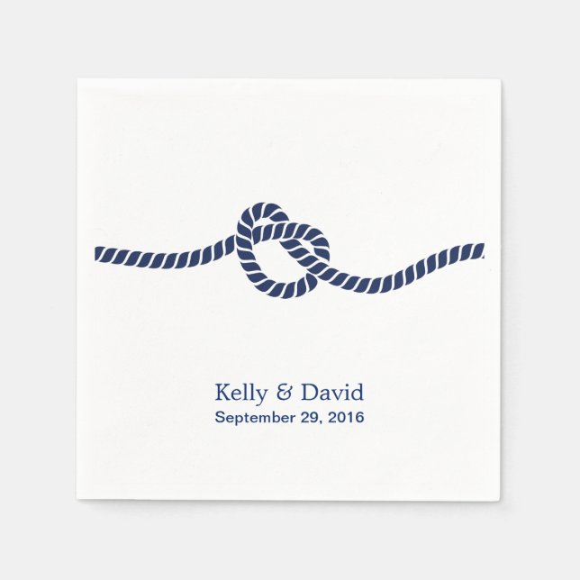 Serviettes En Papier Royal Blue Tying Mariage de noeud (Devant)