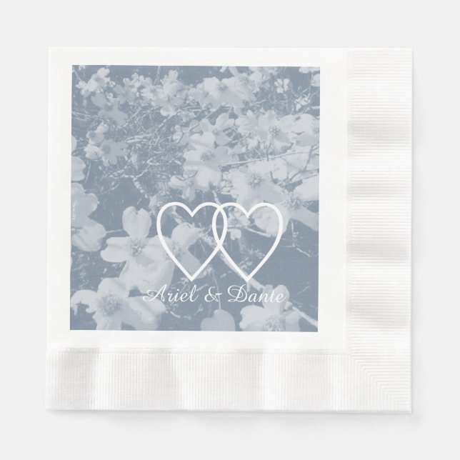Serviettes En Papier Rustic Dogwood Blossom Mariage Handfasting lt. Gry (Devant)