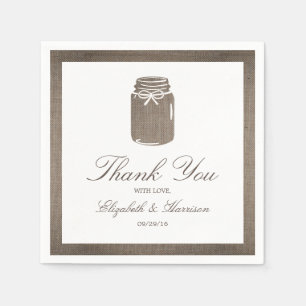 Serviettes En Papier Rustique Burlap Mason Jar Mariage