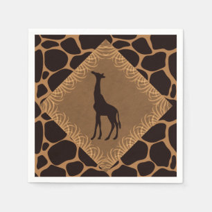 Serviettes En Papier Safari Thème Giraffe