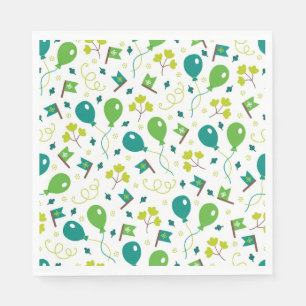 Serviettes En Papier Saint Patrick's Day Ballons verts Drapeaux amusant