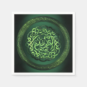 Serviettes En Papier Saint Patrick's Day - Celtic Motif Round