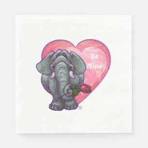 Serviettes En Papier Saint-Valentin des éléphants