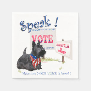 Serviettes En Papier Scottie Angus Fala pour Président