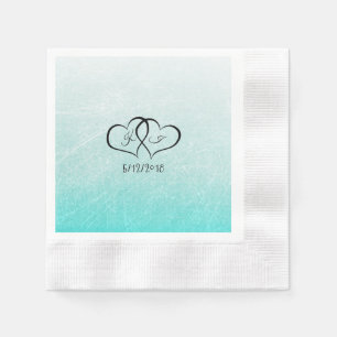 Serviettes En Papier Scratches Turquoises personnalisées Cocktail Napki