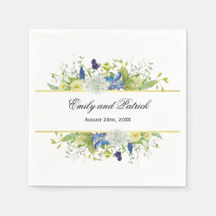 Serviettes En Papier Secret Garden Rustique Mariage Fleur sauvage
