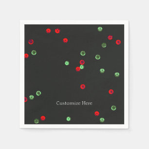 Serviettes En Papier Séquences de Noël Rouge et Vert
