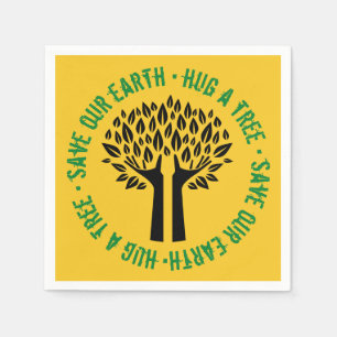 Serviettes En Papier Serrer un arbre sauver notre terre